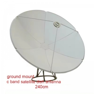Good Performance 240cm 2.4m 8Feet C Band Prime Focus Antenna Satellite Solid Dish Antenna Steel Plate TV Antenna